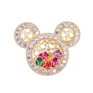 Micky Mouse Brooch Rainbow Color Rhinestone Brooch Suit Corsage Coat Pins Scarf